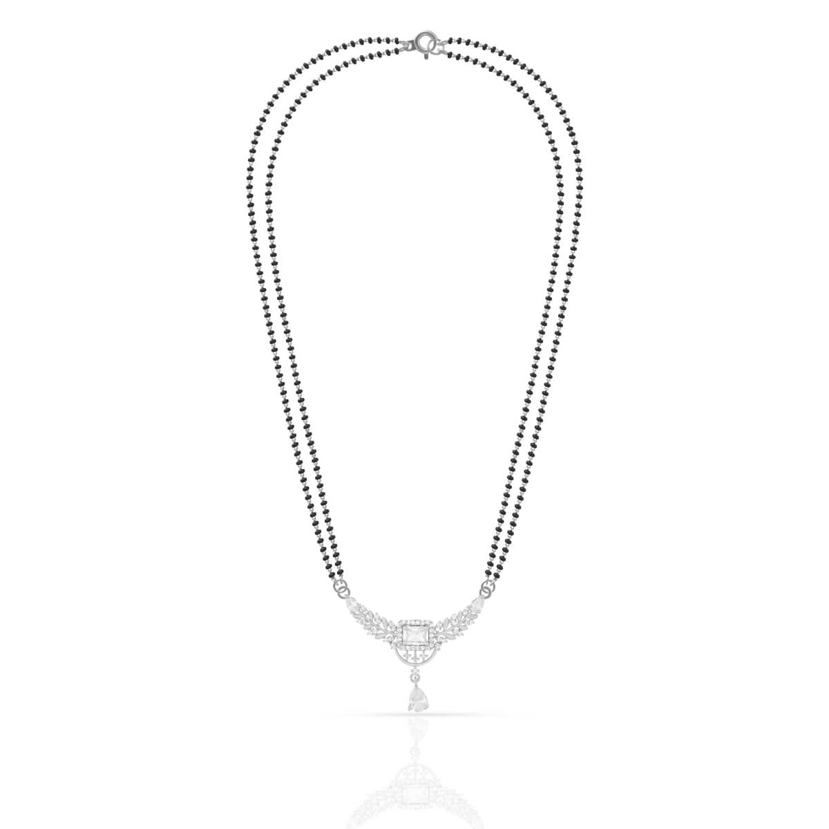 Silver Leafy Elegance Mangalsutra Set