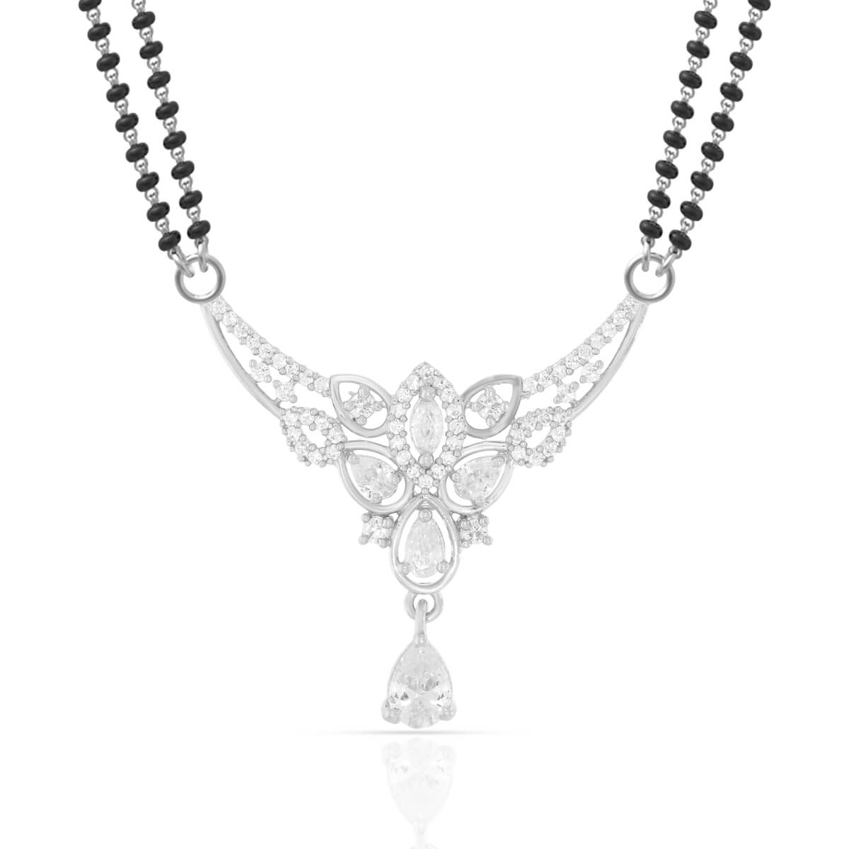 Silver Zircon Enticing Mangalsutra Set