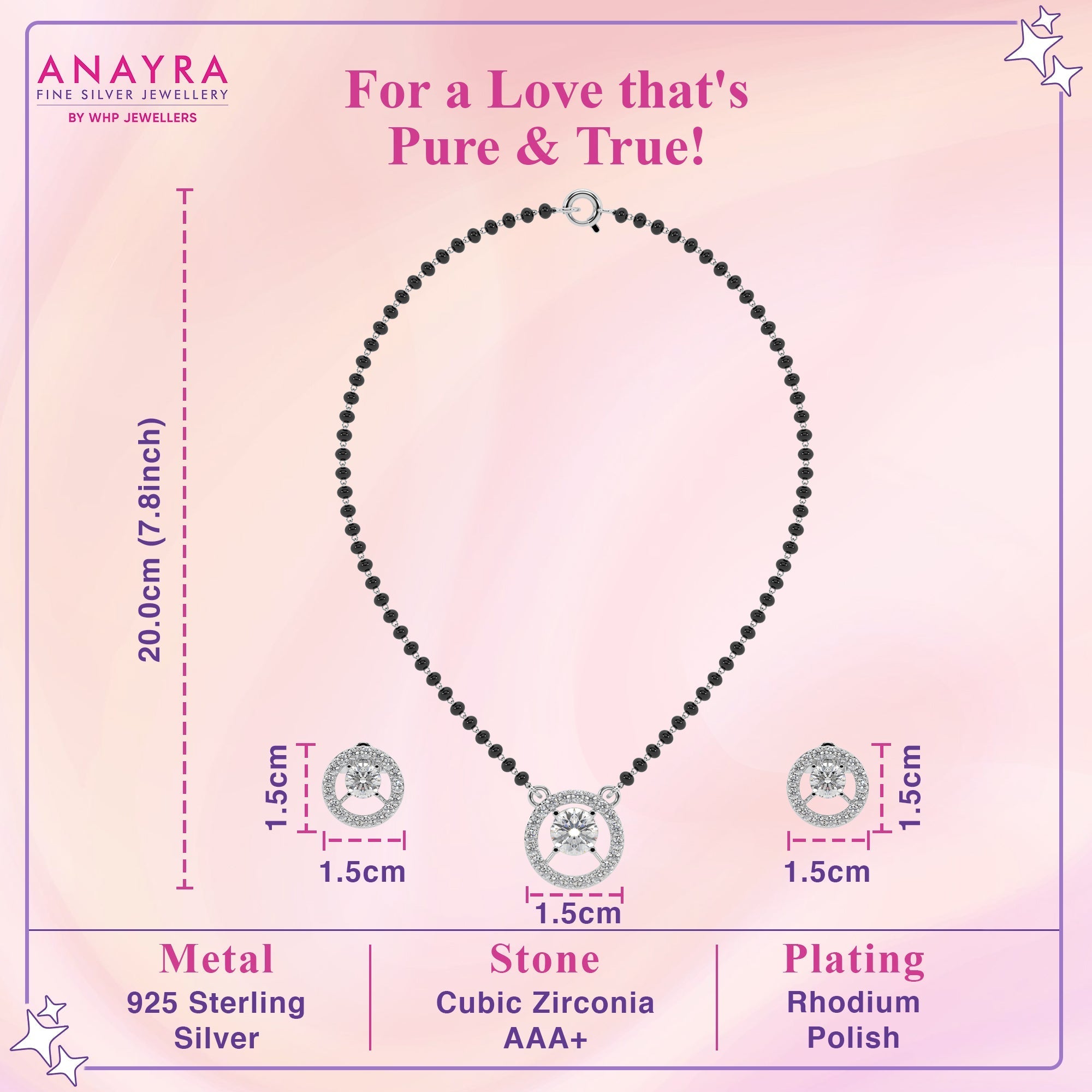 Diamond Mangalsutra Set with Earrings