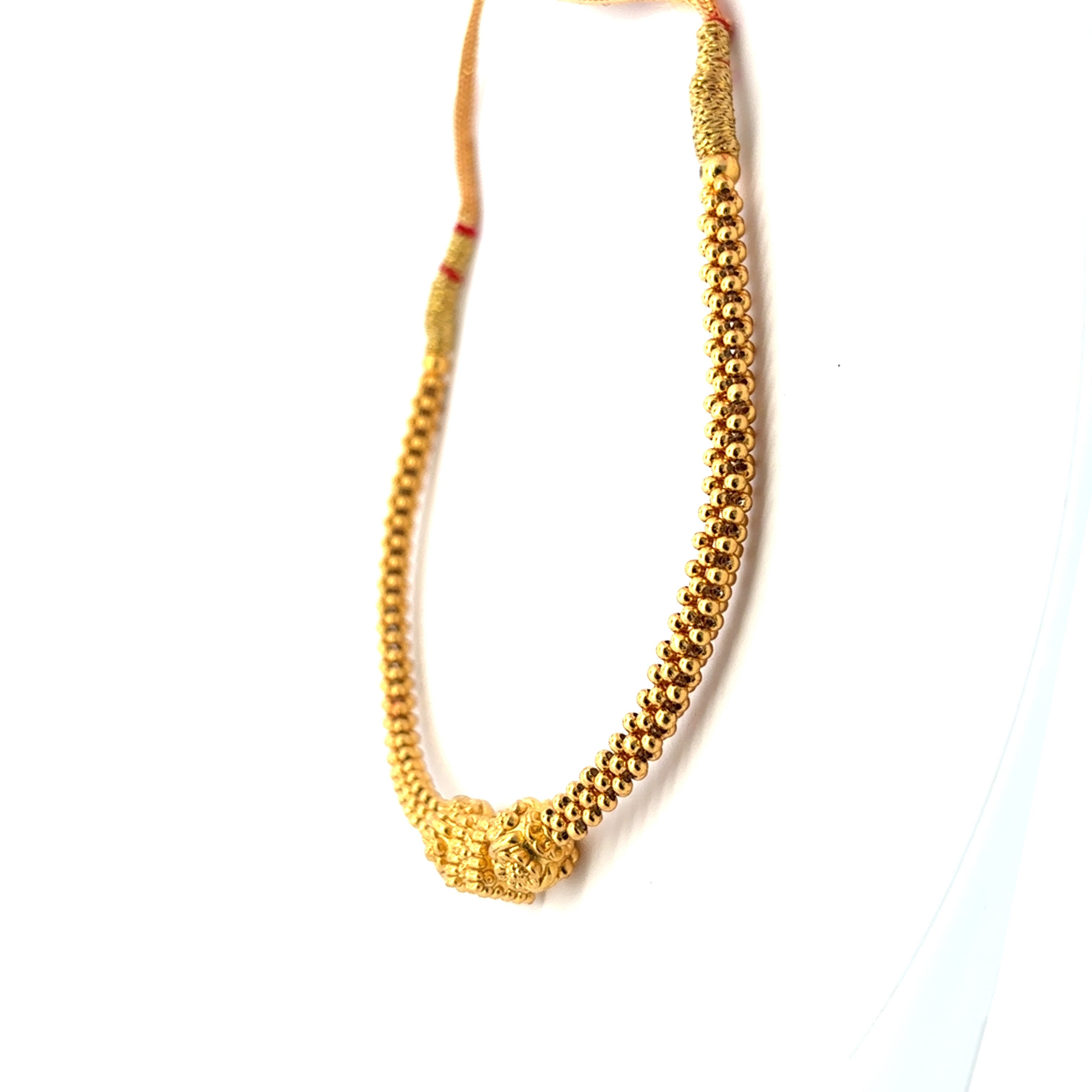 Classic Floral Bead Gold Plated Necklace