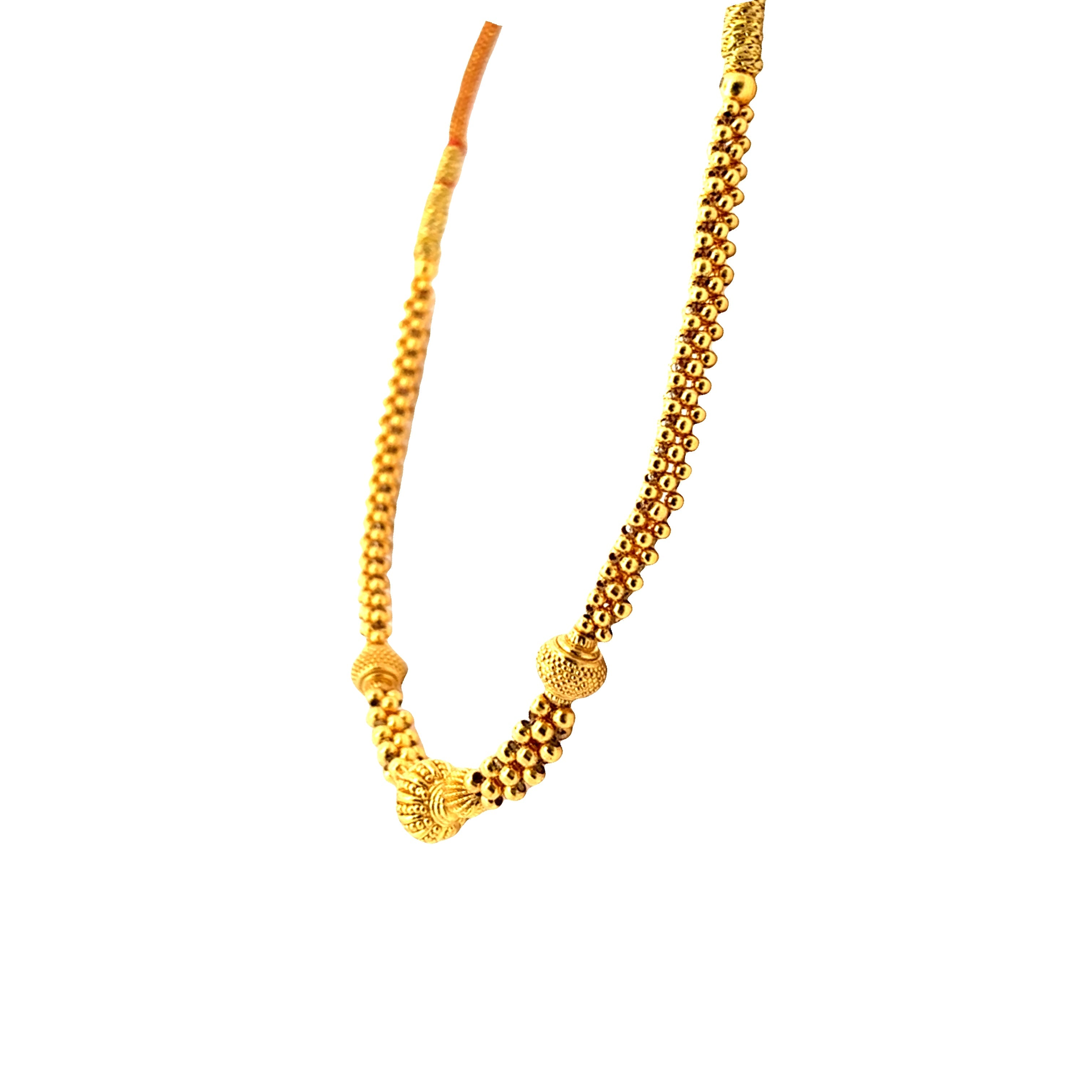 Golden Aura Beaded Gold Plated Necklace