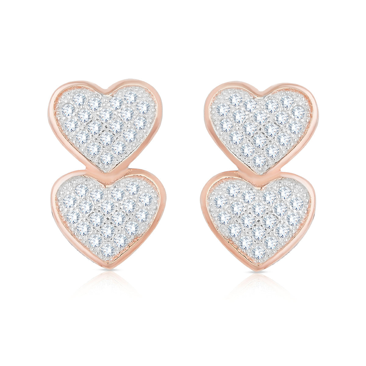 Charming Double Heart Pendant Set with Link Chain