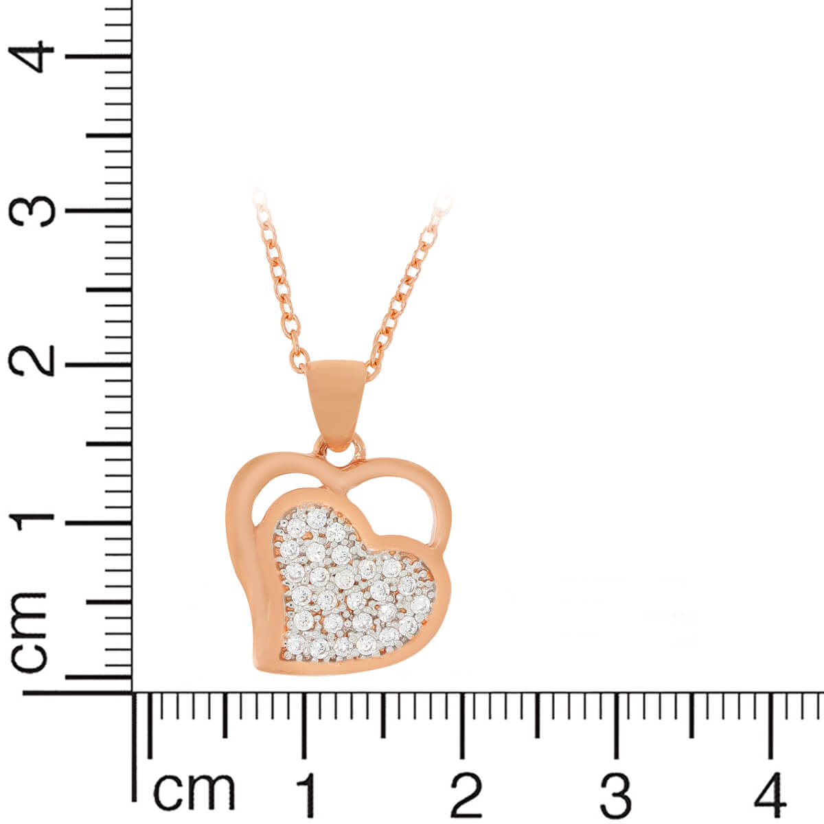925 Sterling silver interlocked Heart Pendant Set