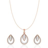 Opuntia Bloom Silver Pendant Set with Link Chain