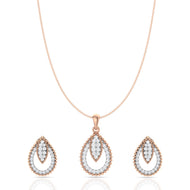 Opuntia Bloom Silver Pendant Set with Link Chain