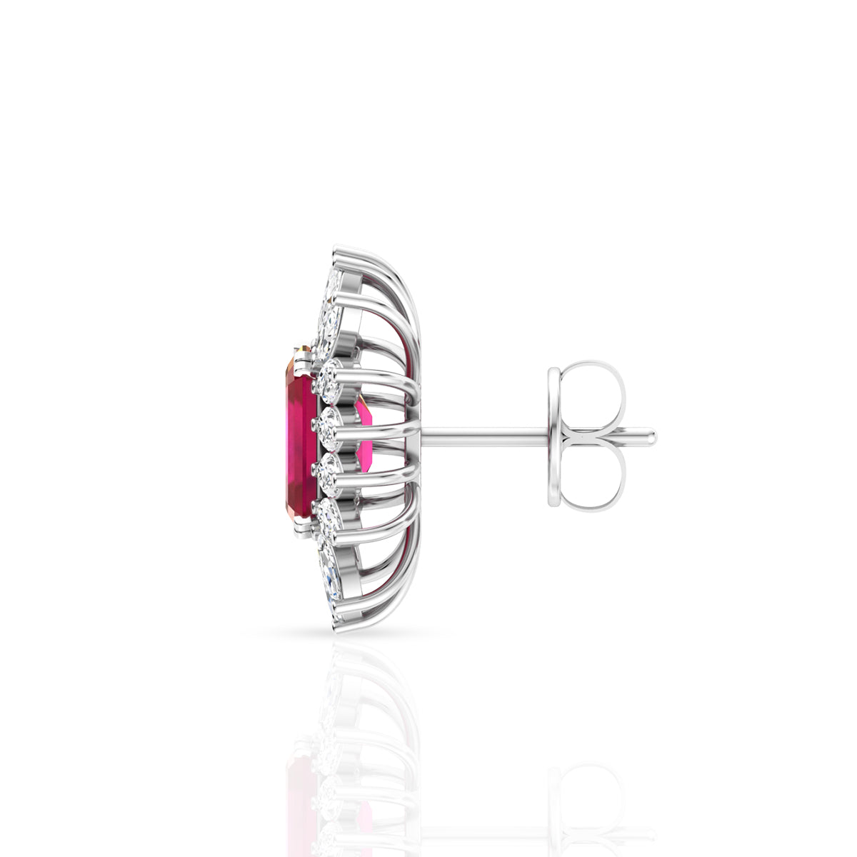 Silver Royal Red Pendant Set