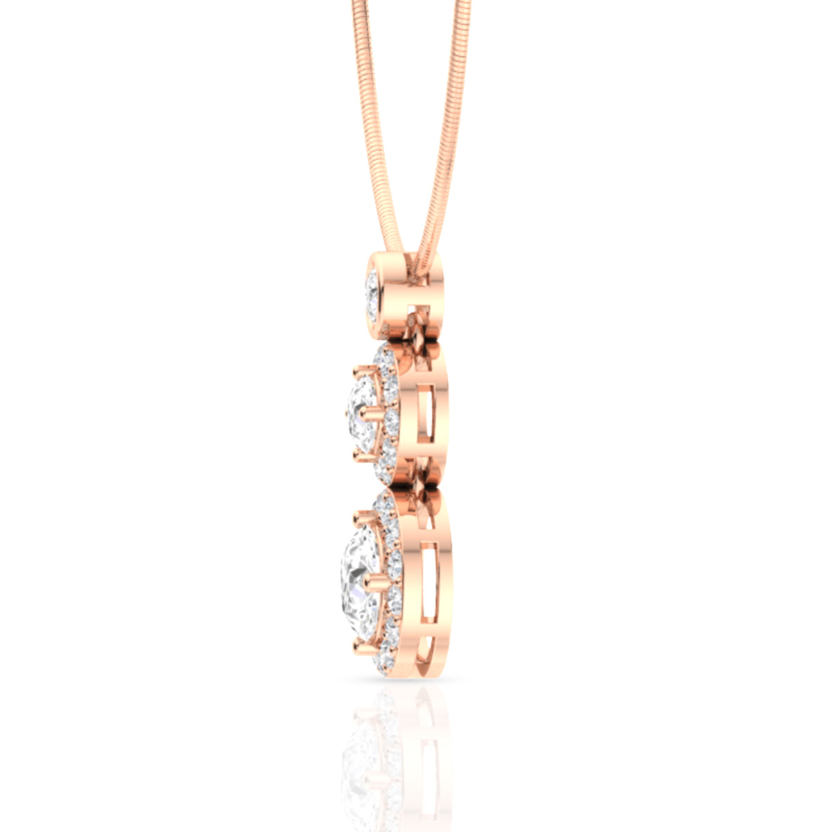 Silver Diamond Pendant With Earrings