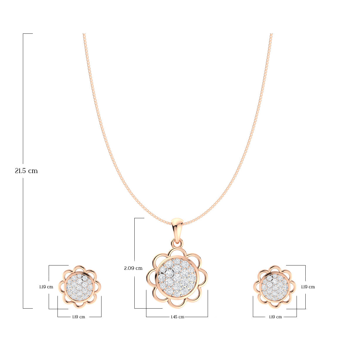 Shining Sphere Silver Pendant Set