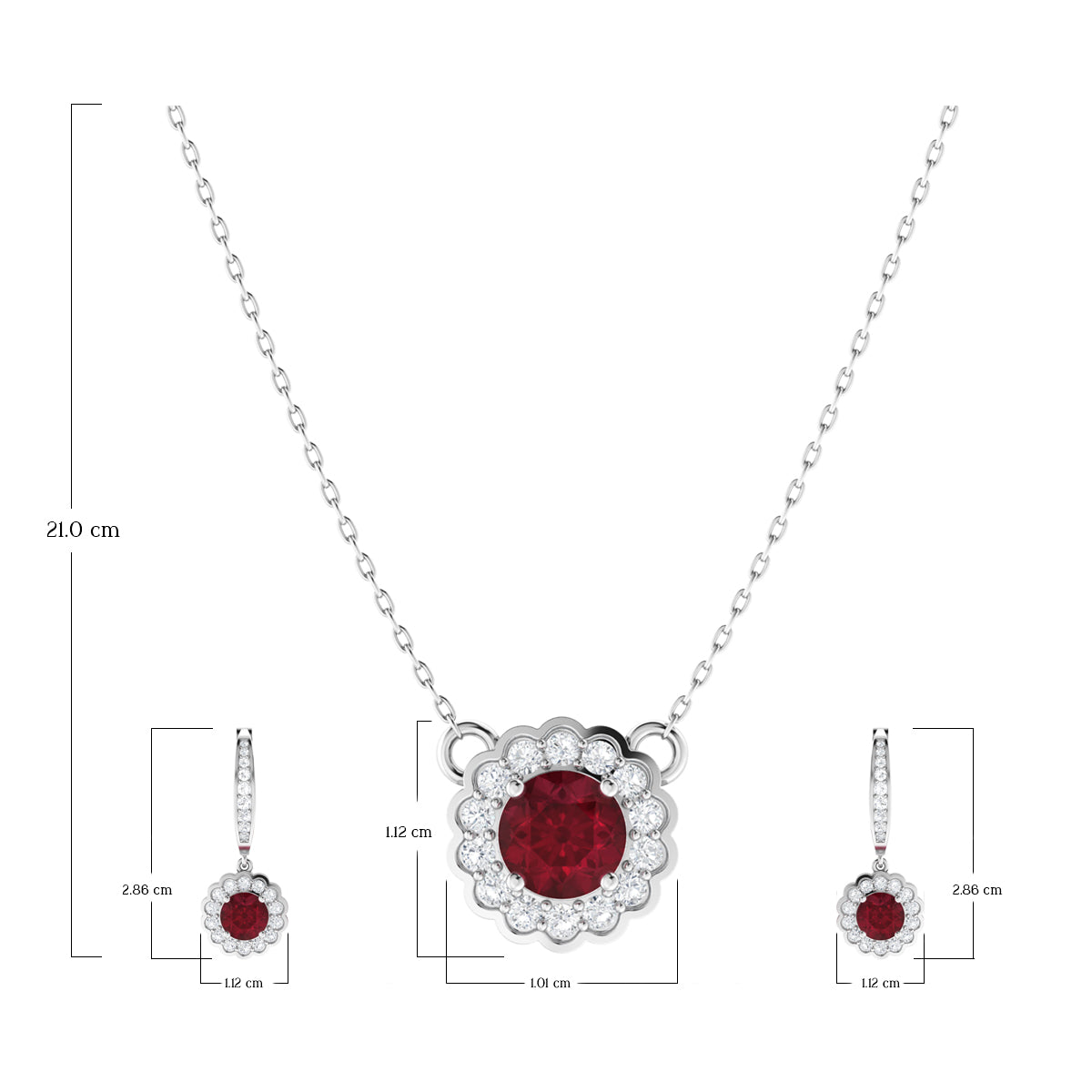 Crystal Red Pendant Set