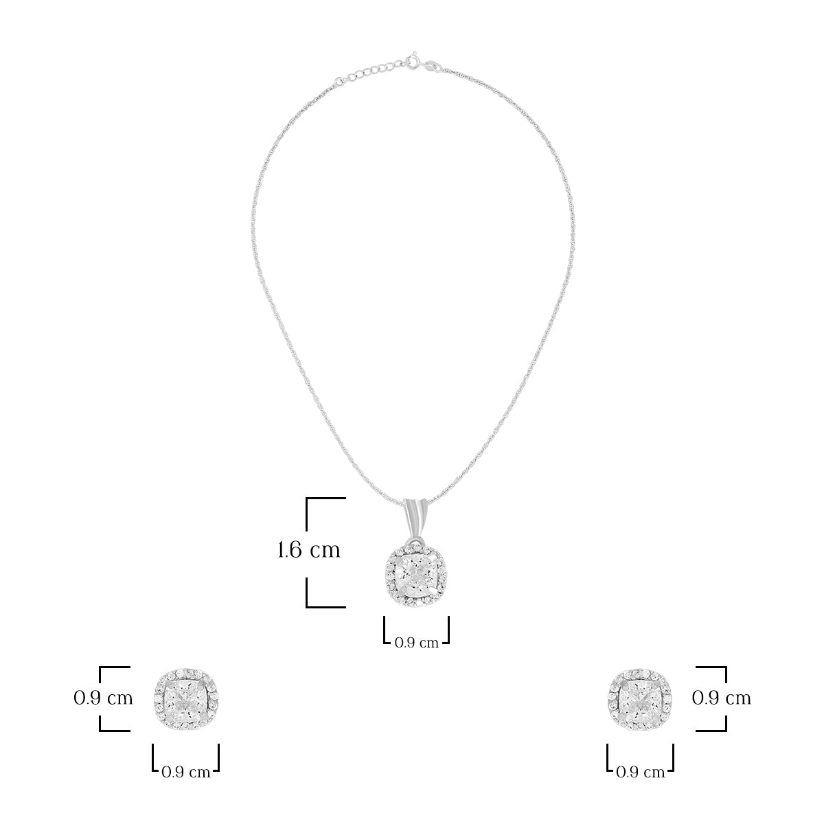 Classic Cushion Halo Pendant Set