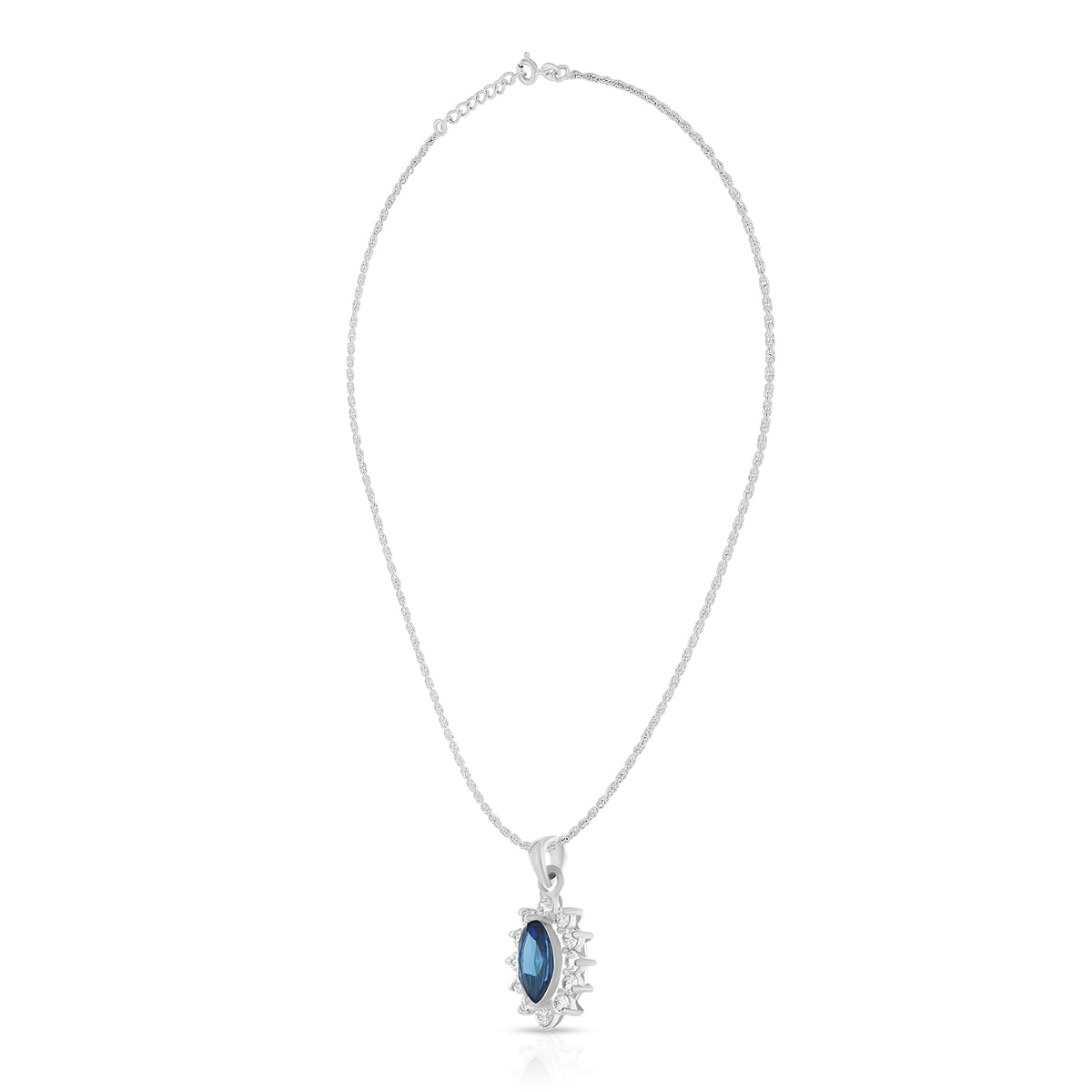 Timeless Marquise Blue Stone Pendant Set