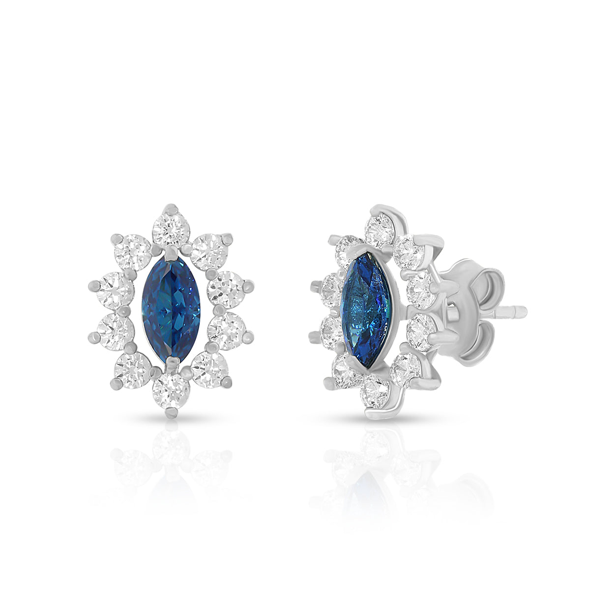 Timeless Marquise Blue Stone Pendant Set