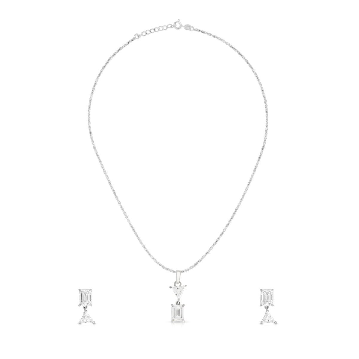 Contemporary Geometric Drop Pendant Set