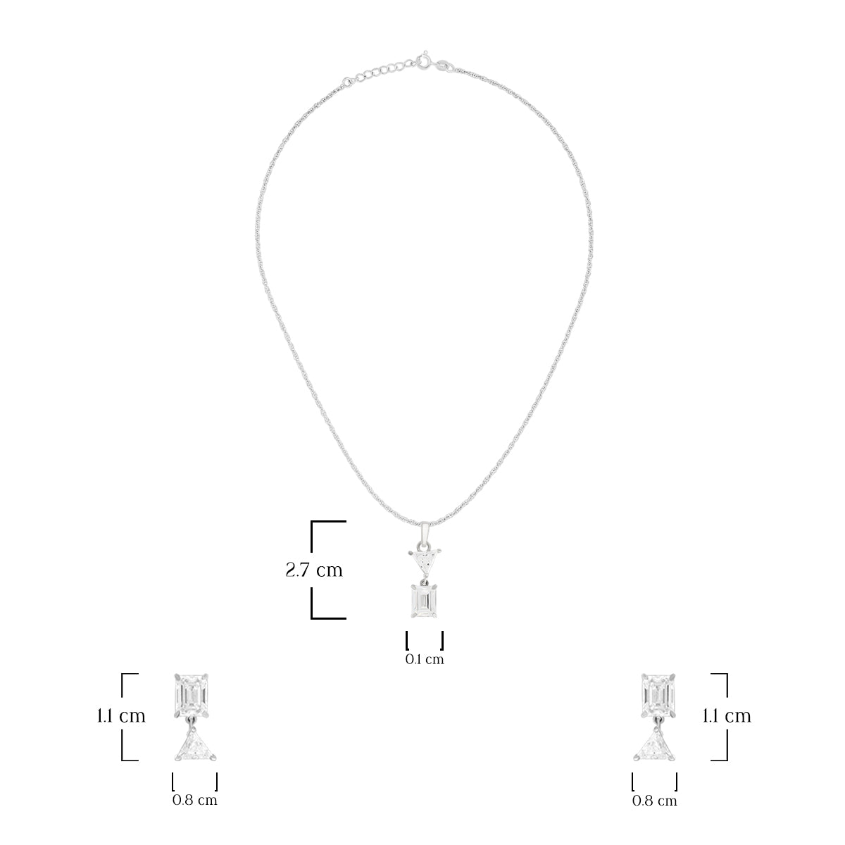 Contemporary Geometric Drop Pendant Set