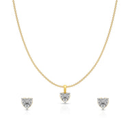 Radiant Diamond Pendant Set