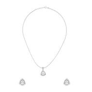 Stylish Trillion Cut Pendant Set