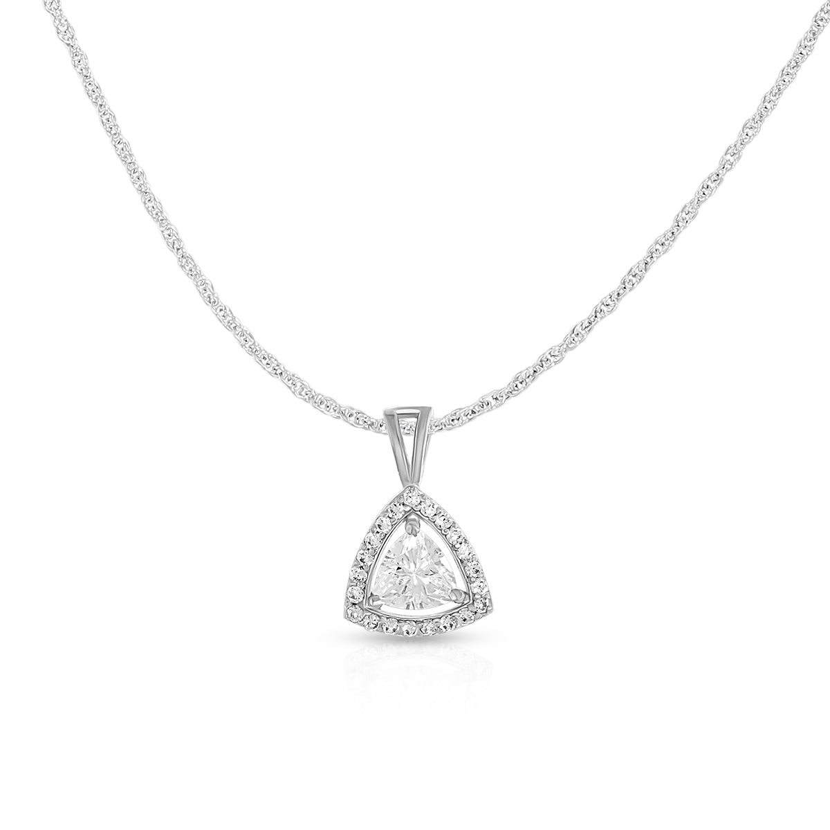 Stylish Trillion Cut Pendant Set