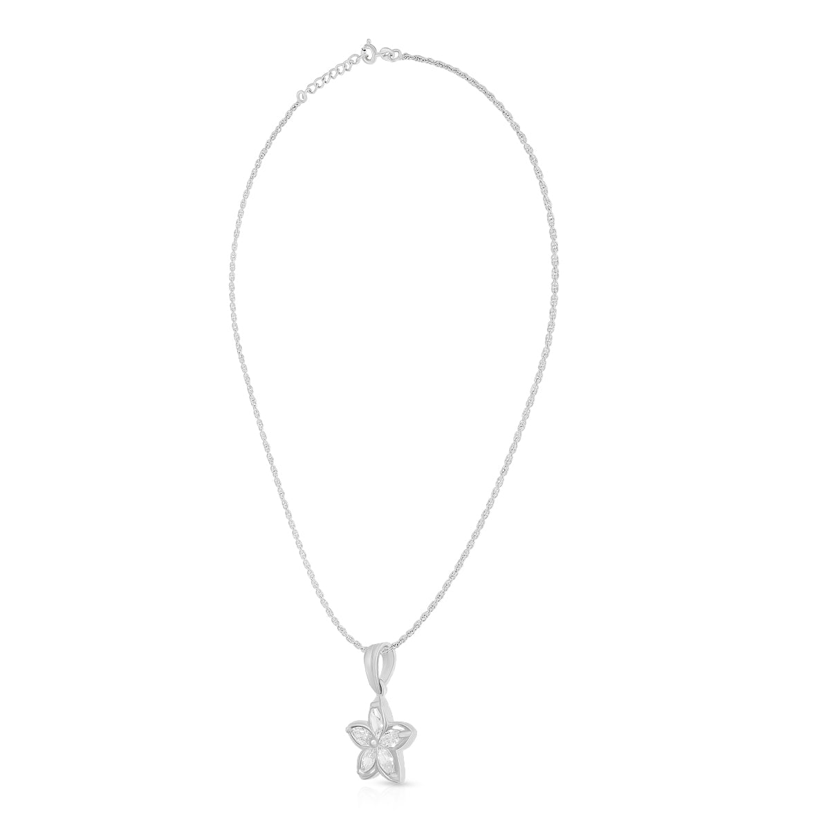 Elegant Five Petal Flower Pendant Set