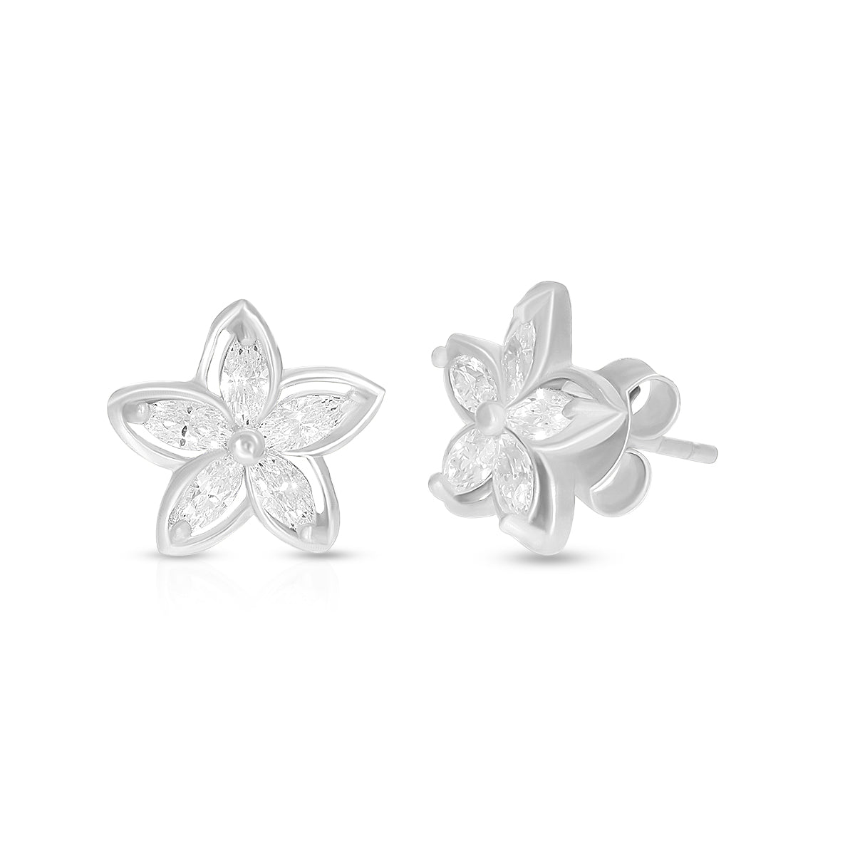 Elegant Five Petal Flower Pendant Set