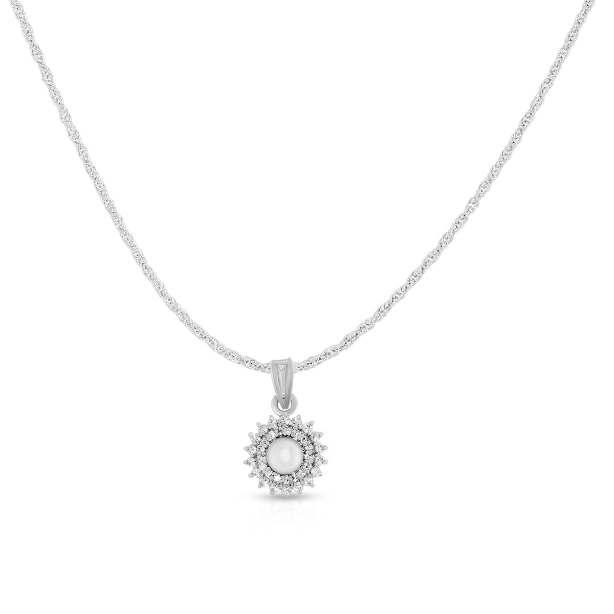 Graceful Circular Halo Pendant Set
