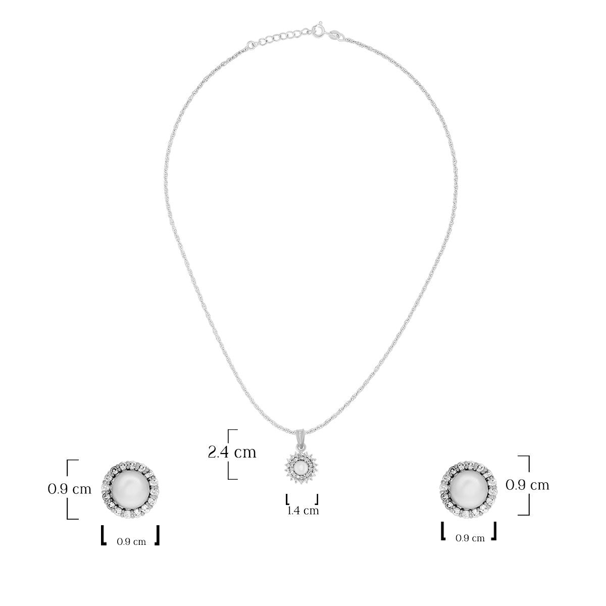 Graceful Circular Halo Pendant Set