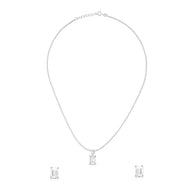 Emerald Cut Pendant Set
