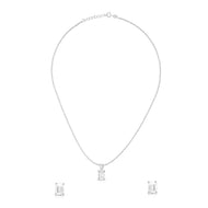 Emerald Cut Pendant Set