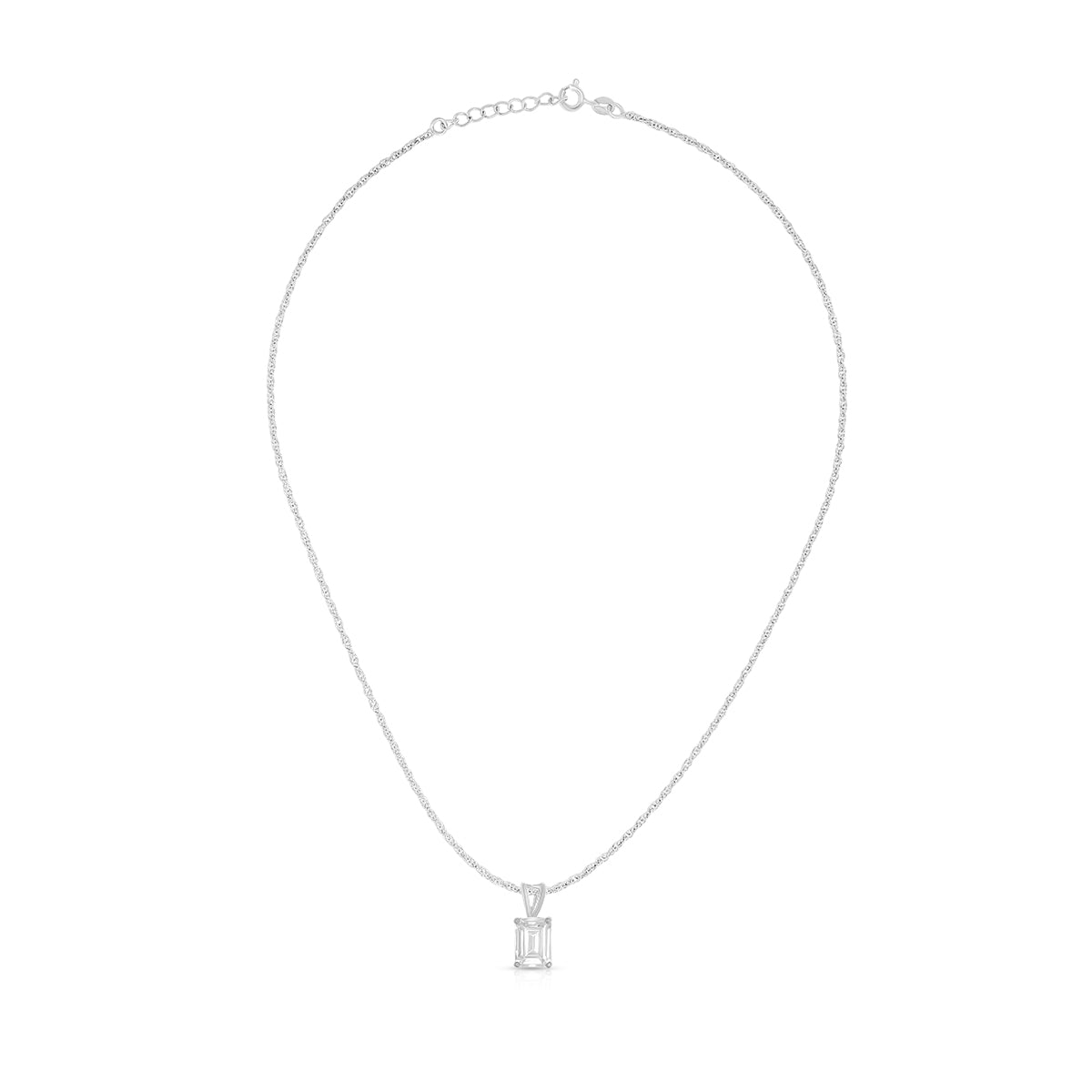 Emerald Cut Pendant Set