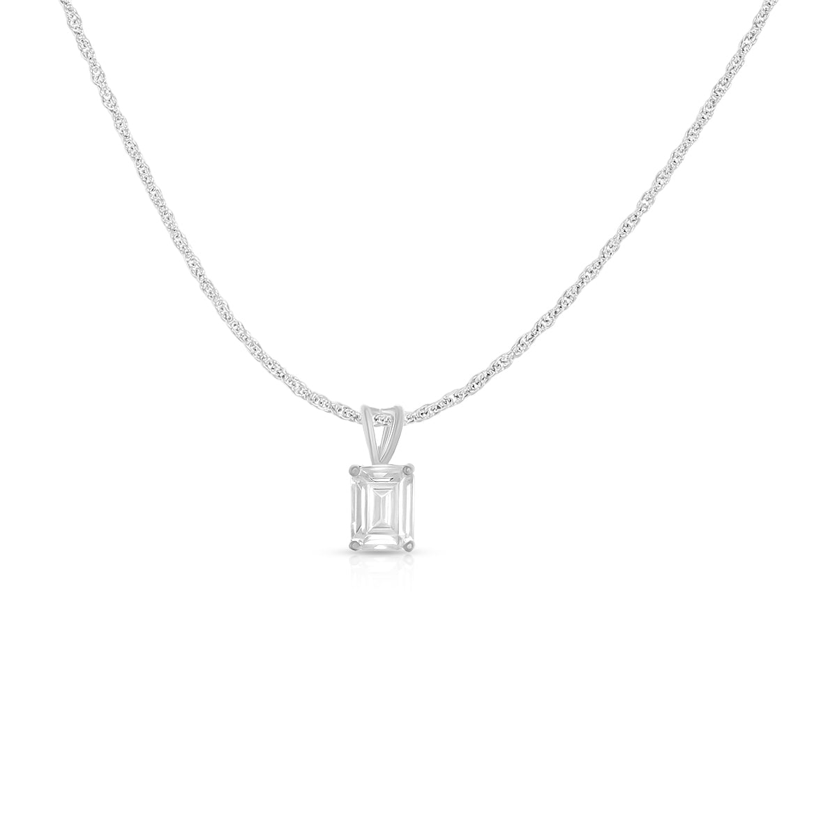 Emerald Cut Pendant Set