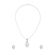 Classic Pear Shape Halo Pendant Set