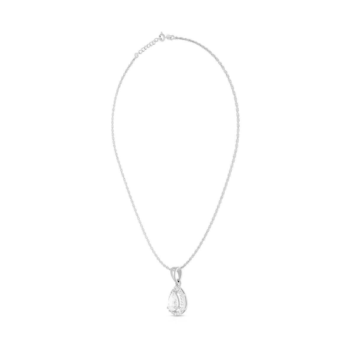 Classic Pear Shape Halo Pendant Set