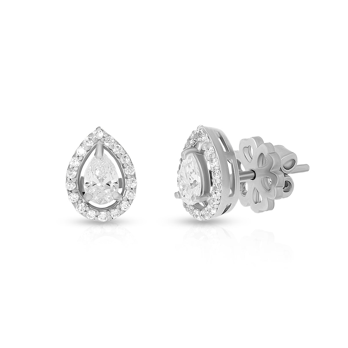 Classic Pear Shape Halo Pendant Set