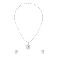 Timeless Halo Rectangle Pendant Set