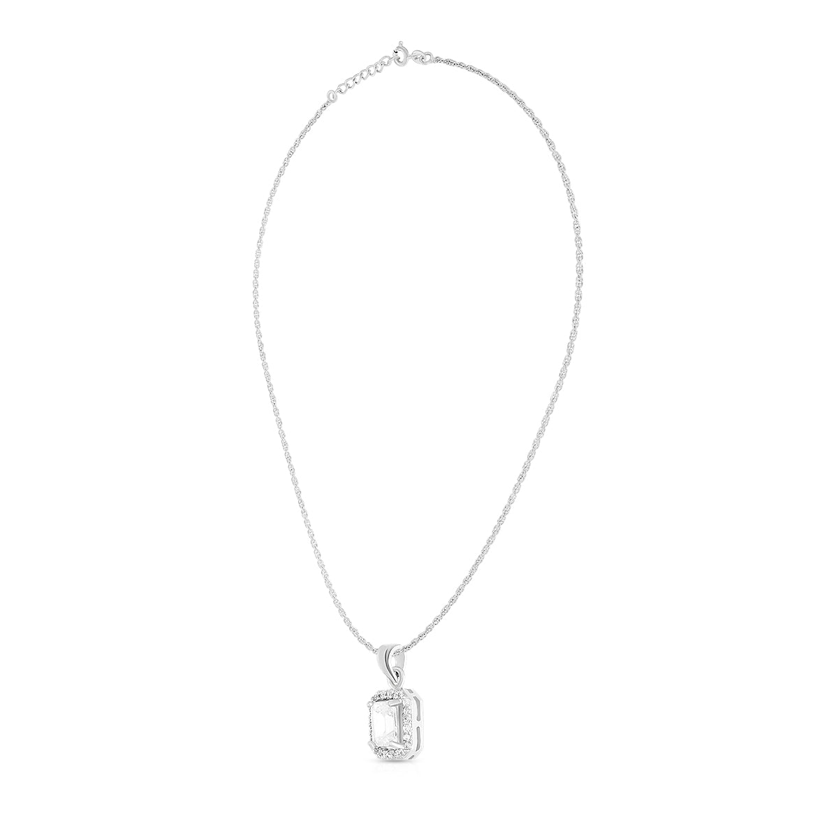 Timeless Halo Rectangle Pendant Set