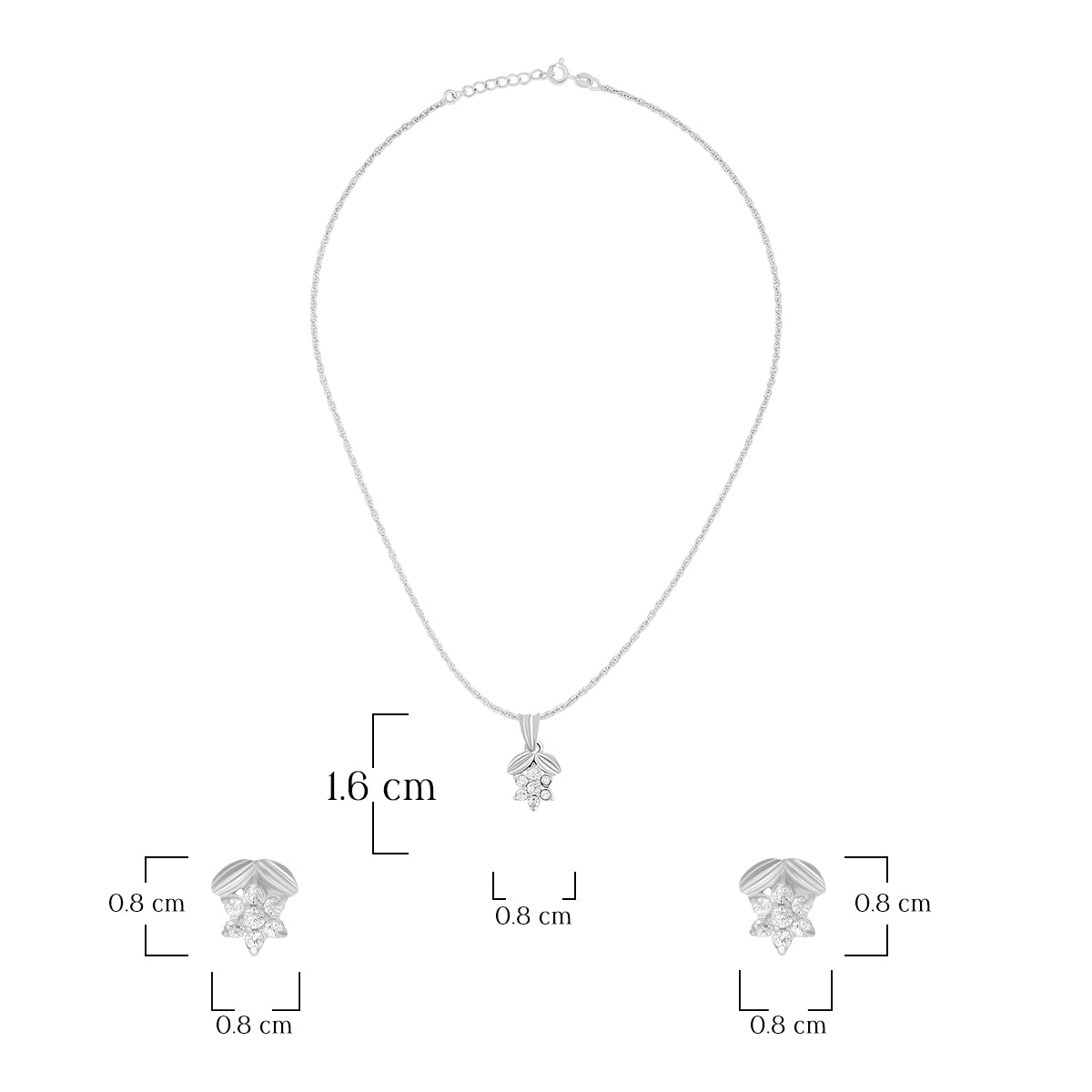 Leaf Floral Pendant Set