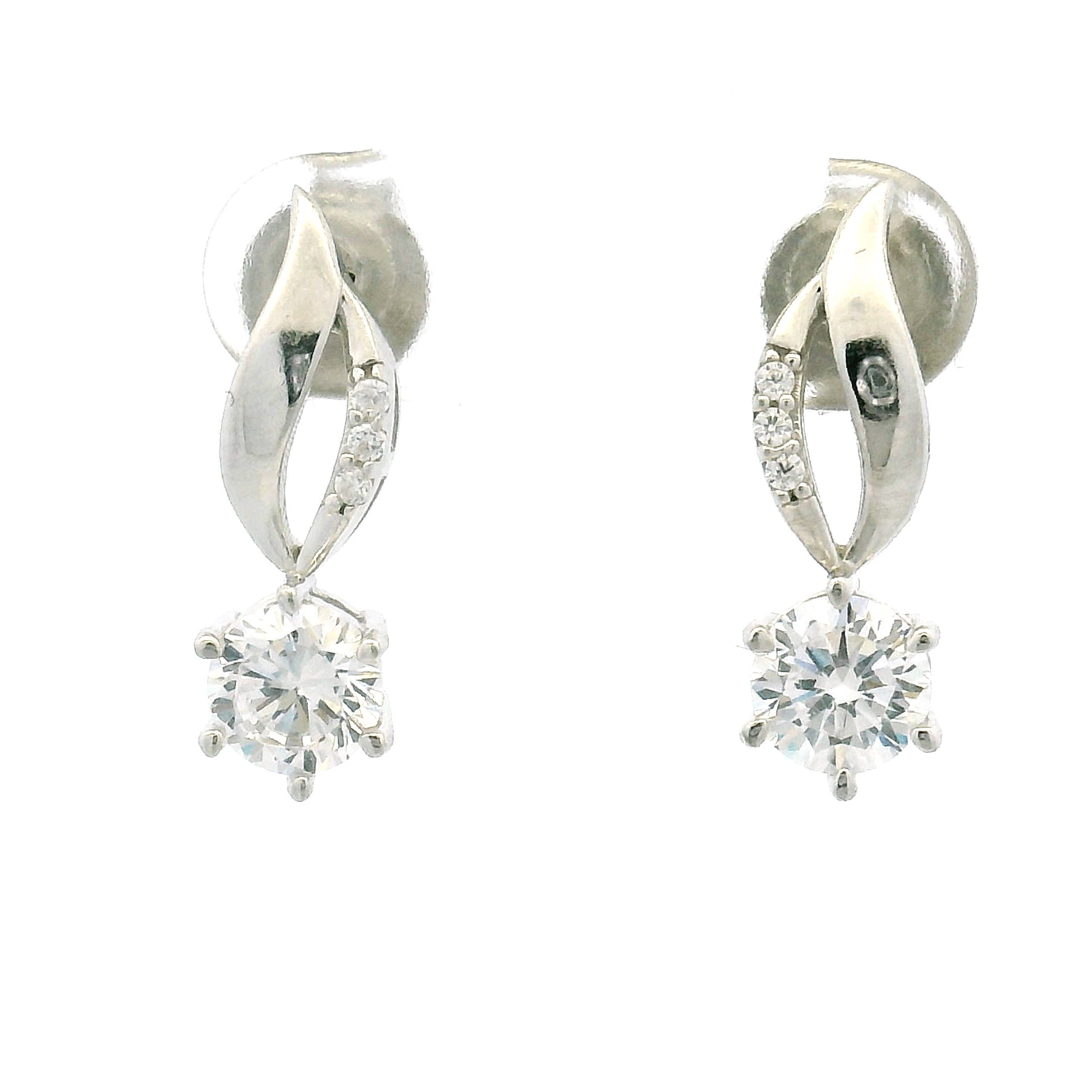 Modern Silver Stone Pendant Set