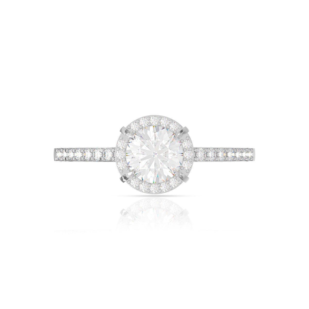 Dreamy Solitaire Silver Ring White