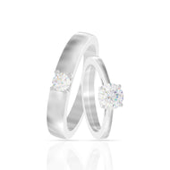 Classic Solitaire Couple Rings