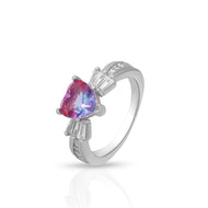 Stylish Pink Heart Gem Ring