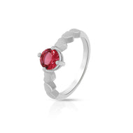 Red Solitaire Stone Ring
