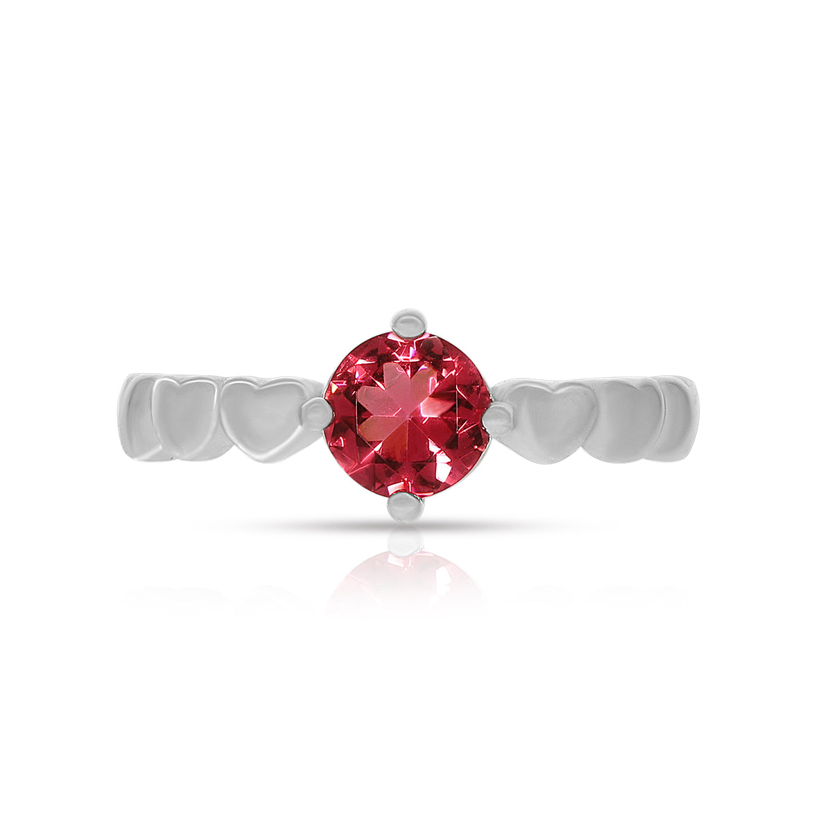 Red Solitaire Stone Ring