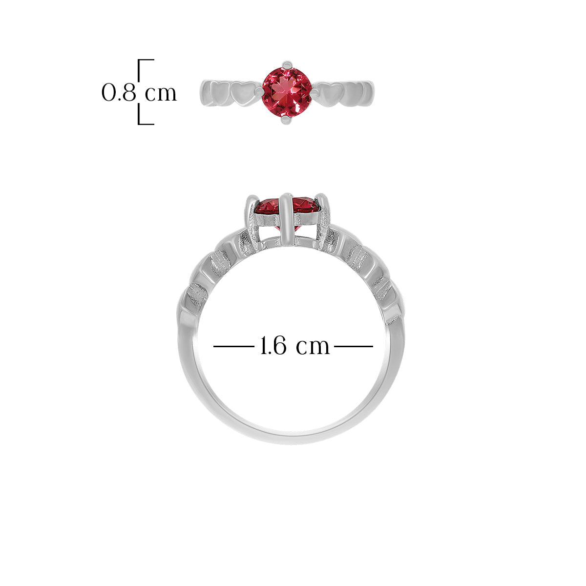 Red Solitaire Stone Ring