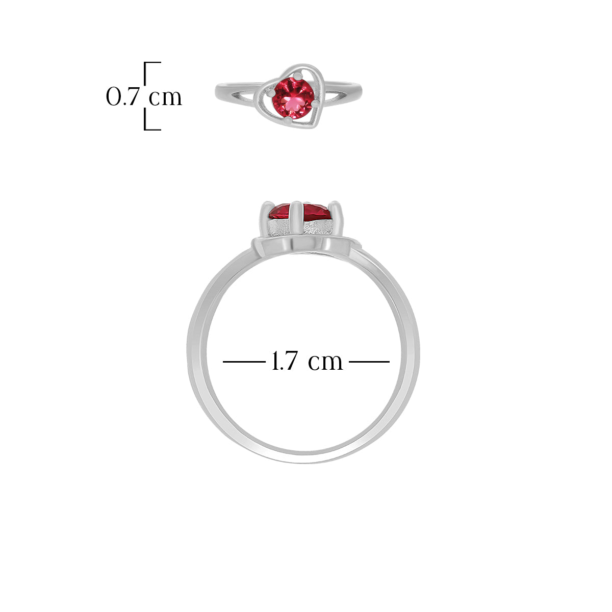 Scarlet Spark Heart Ring