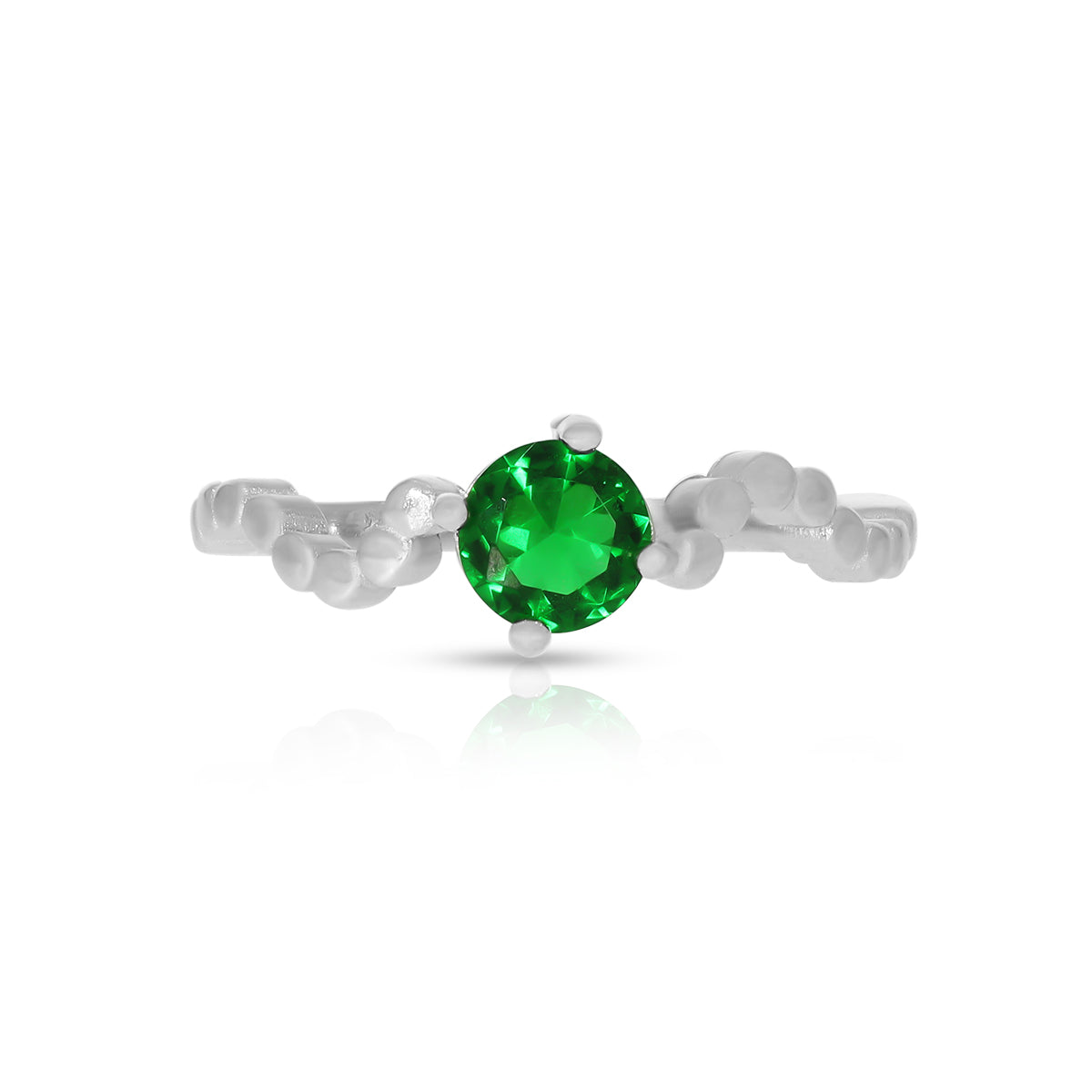 Emerald Charm Solitaire Ring