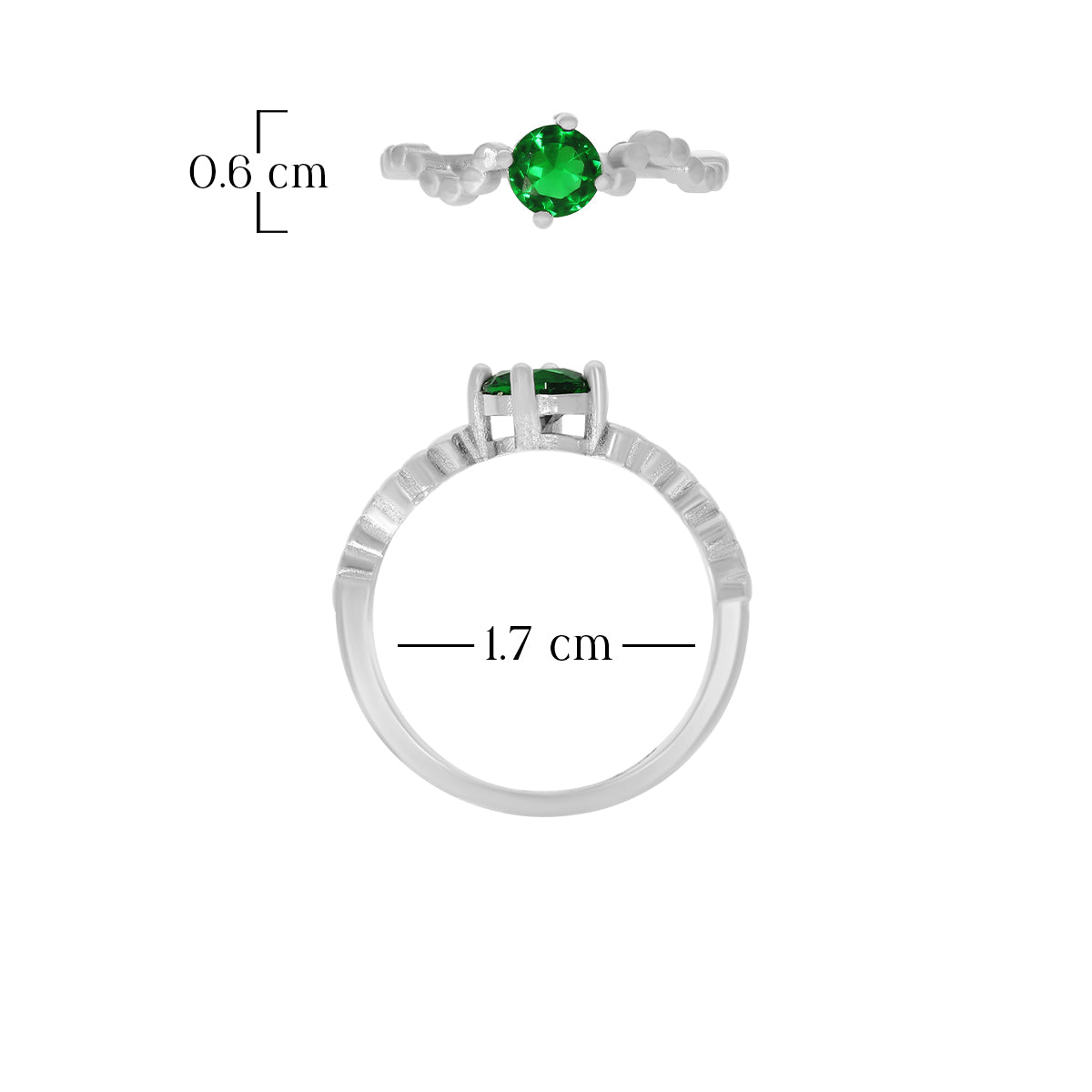 Emerald Charm Solitaire Ring