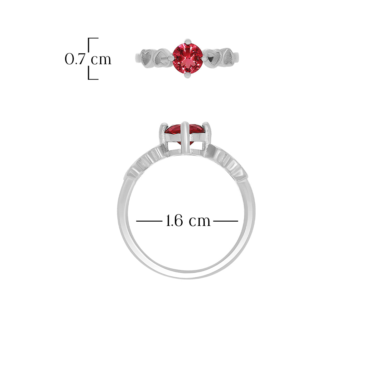 Ruby Heart Spark Ring
