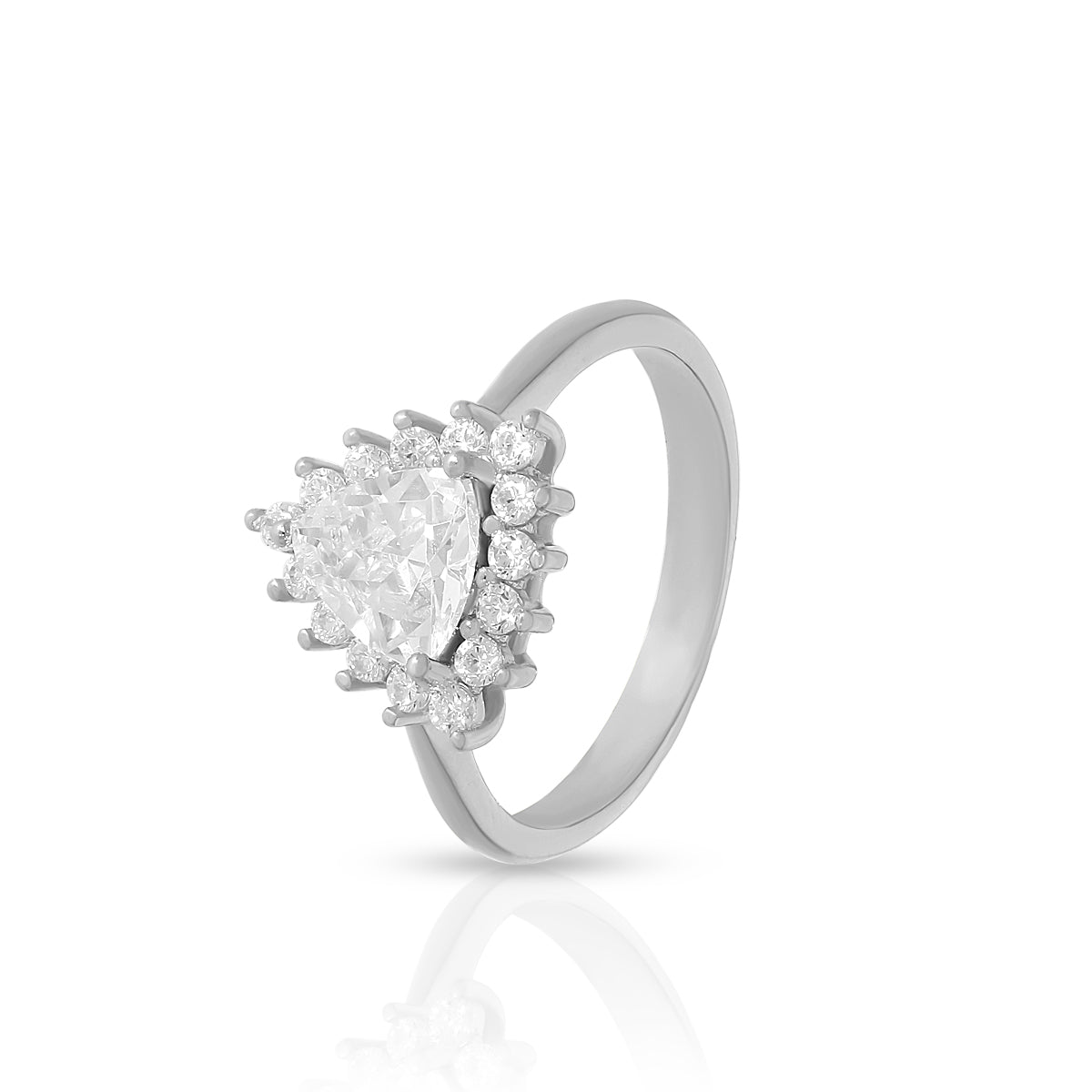 Elegant Heart Halo Ring