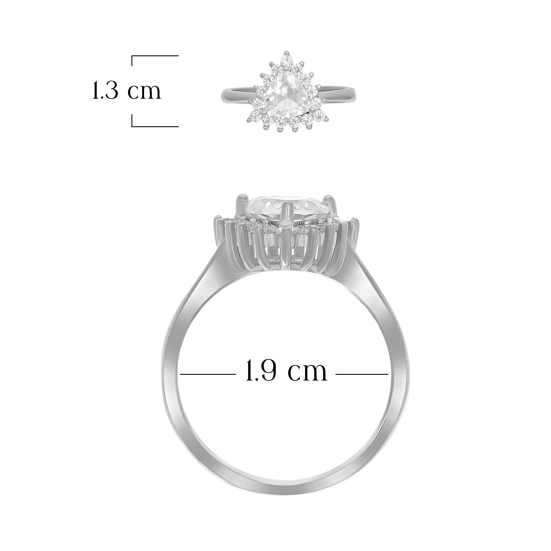 Elegant Heart Halo Ring