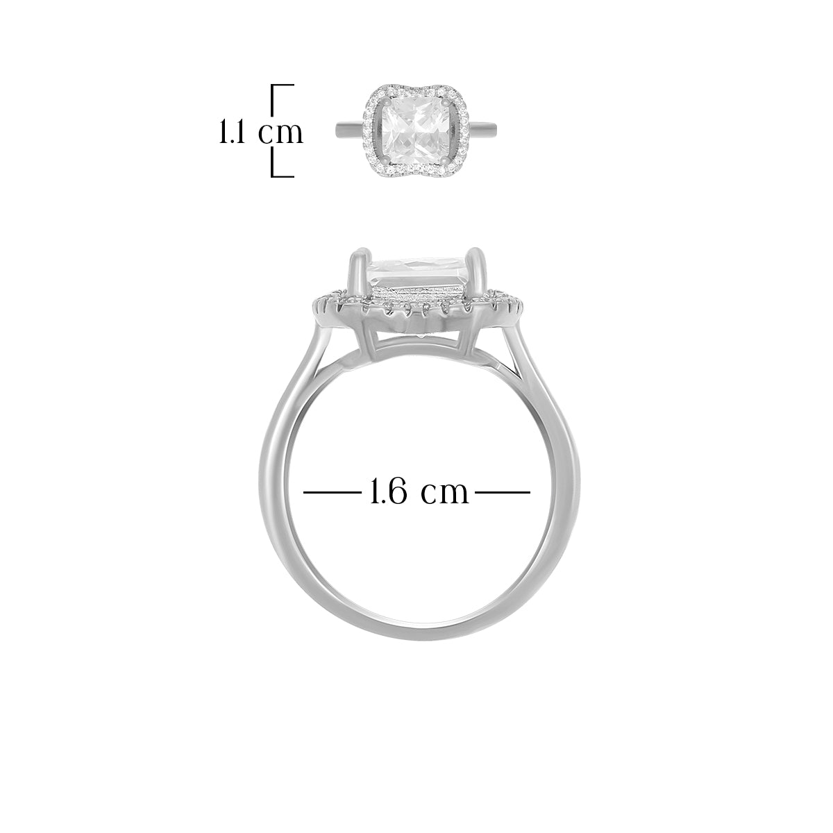 Sparkling Cushion Cut Halo Ring