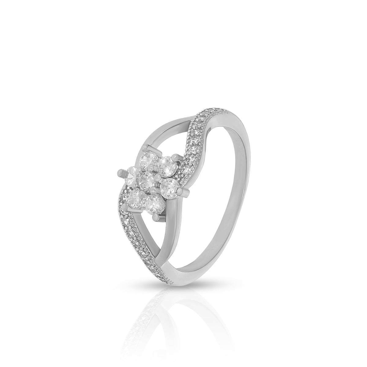 Twisted Floral Diamond Ring